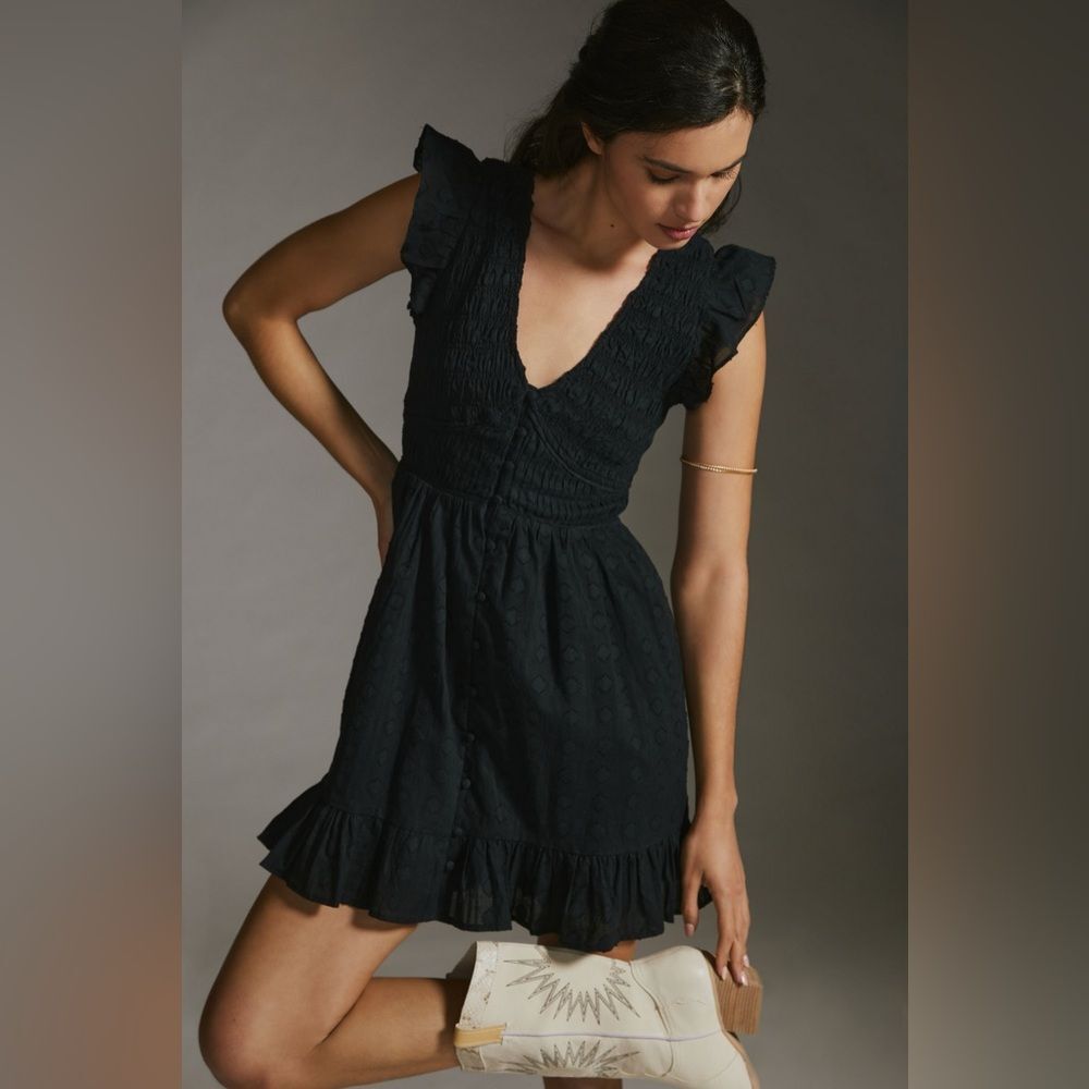 Anthropologie Black Mini Dress